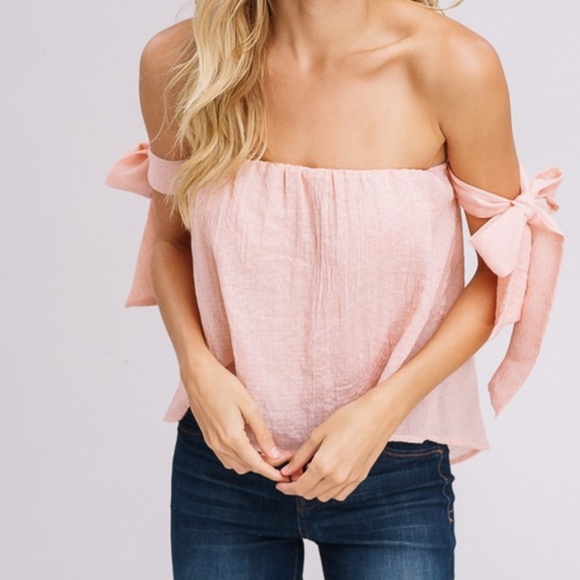 felicias Tops - LAST NEW Pastel Pink Off the Shoulder Top